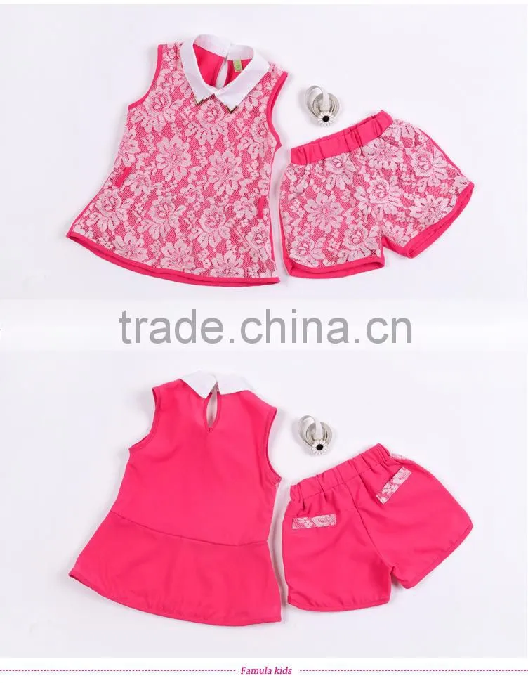 2015 summer shorts girls leisure suit cute children alibaba China Supplier