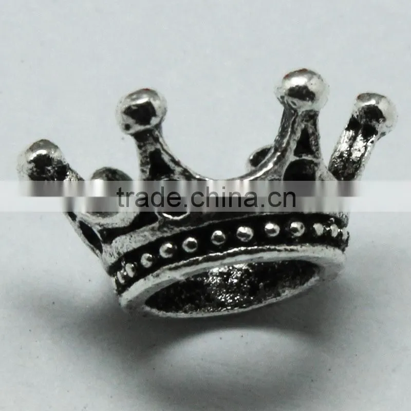 Lead Free Nickle Free Pdora Crown Shape Zinc Alloy Beads for Bracelets and Necklaces