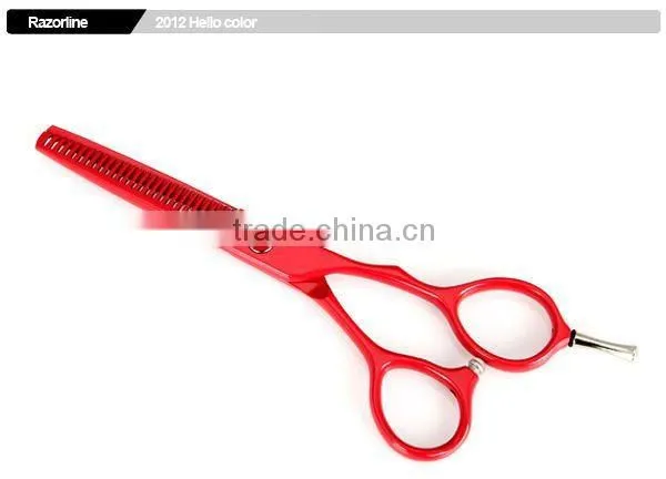 R1T Red Teflon Coating Convex-edge Stainless Steel hair thinning shears