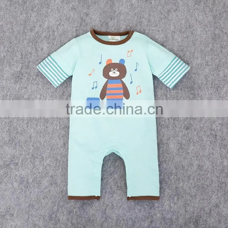 Cute Modeling Cartoon Animal Casual Wearing Baby Kids Jumpsuit 2016 Summer Cotton Rompers
