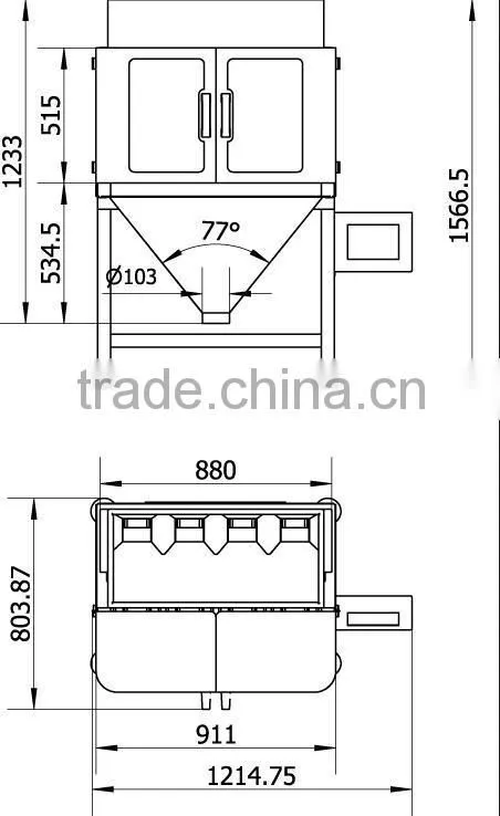four lane linear weigher for rice packaging