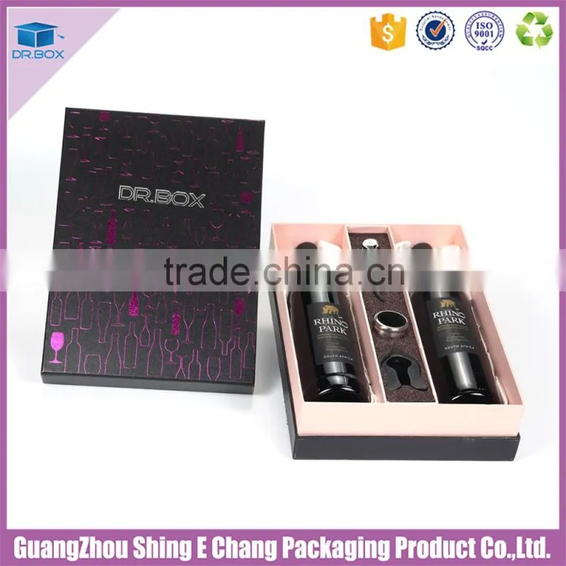 Manufacturer Wholesale CMYK Recycled 2 bottle wine box