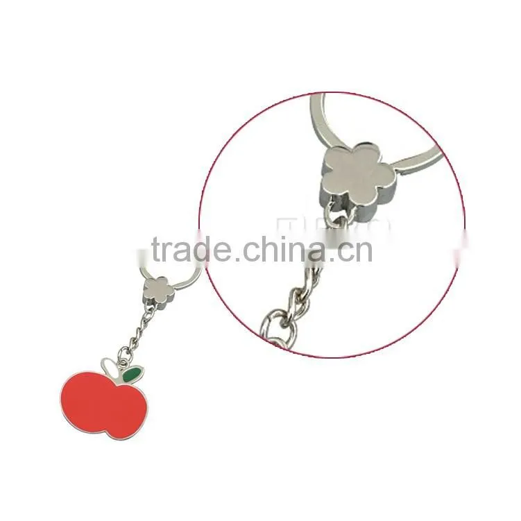 Novelty lovely Cupid double heart metal key chain for holiday gift