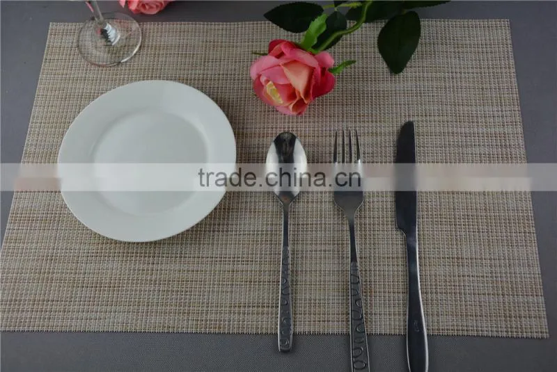 Table decoration PVC solid color disposable flaxen linen table placemat 45*30cm