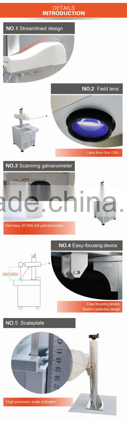 High Speed 20w fiber laser marker for metal marking
