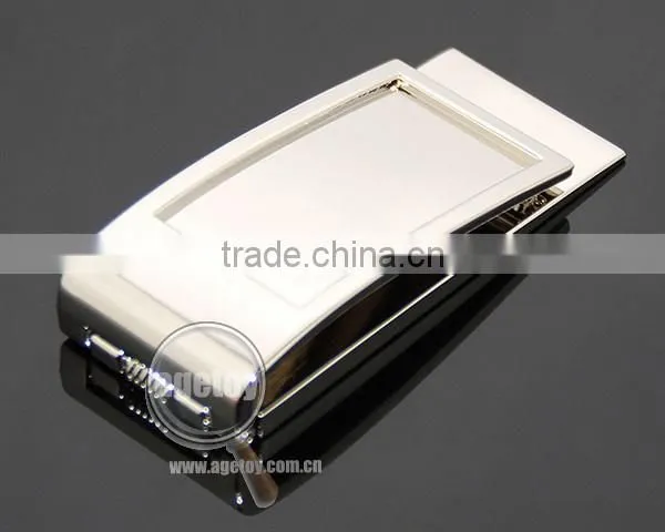 Promotional Metal Folding Square Shaped Blank Metal Spring Zinc Alloy Casting Money Clip