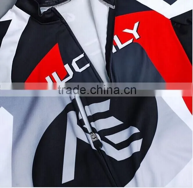 long sleeve cycling jacket/thermal fleece custom cycling clothing winter, sublimation wholesale sportswear cycling wear