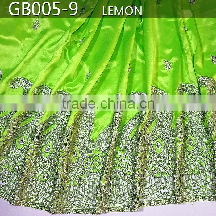 Wedding Dresses embroidery raw silk george of GB005-9 lemon