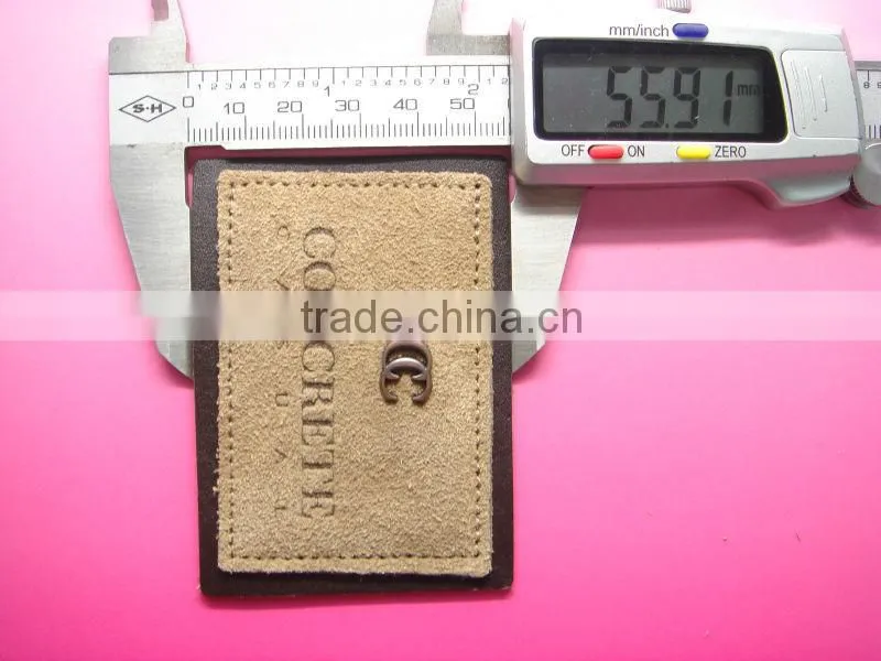 adjustable double layer suede leather patch for jeans
