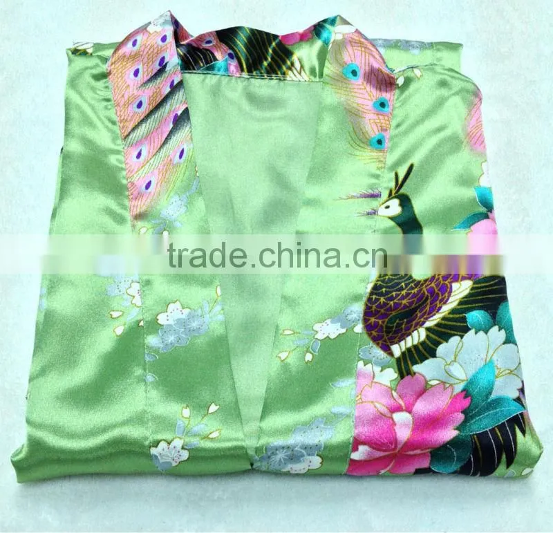 NEW Women Silk Satin Pajama Sleepwear Short Night Gown Robe Lady Dress Colorful