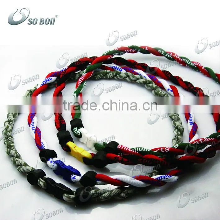 2014 best seller custom made titanium sports necklace custom sports energy necklace