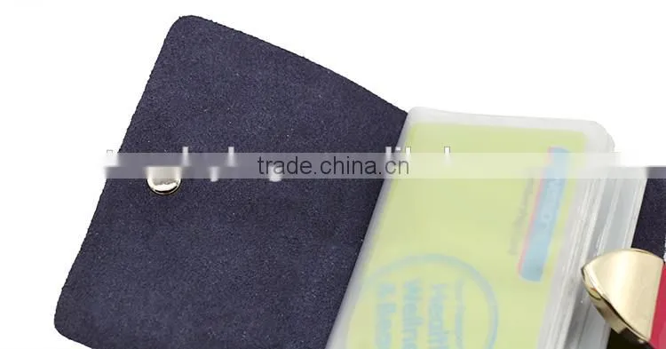 High quality PU holder transparent inner sheeve PVC card holder