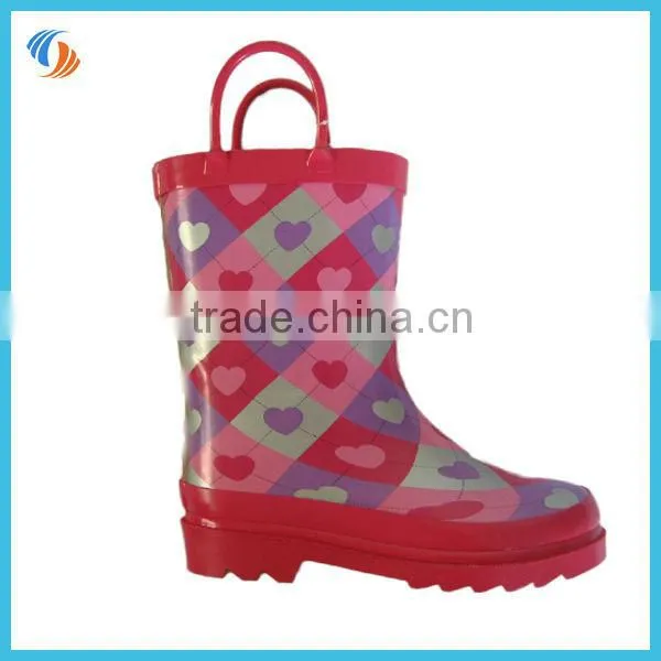 Kids rain boots with handle