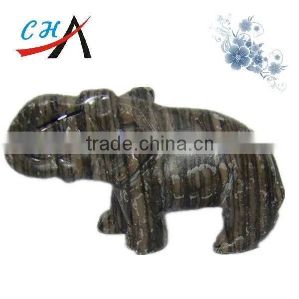 Semi Gemstone Hand Carved Elephants Indian