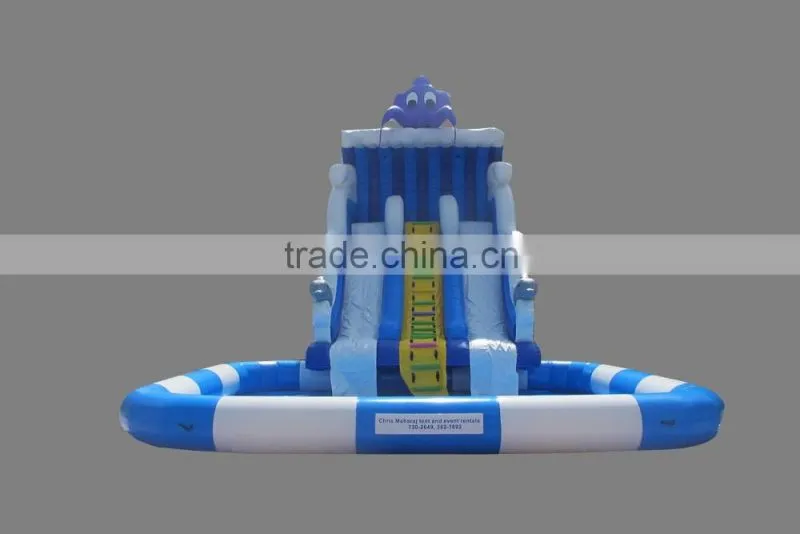 Giant inflatables water slides,ocean wave inflatable pool slide for sale