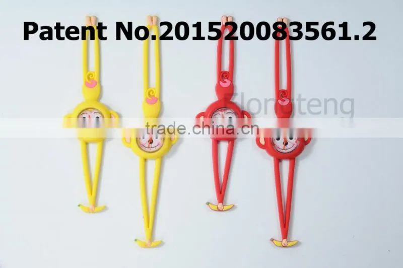 silicone bright color lying prone cat kid's summer wristwatches with CE