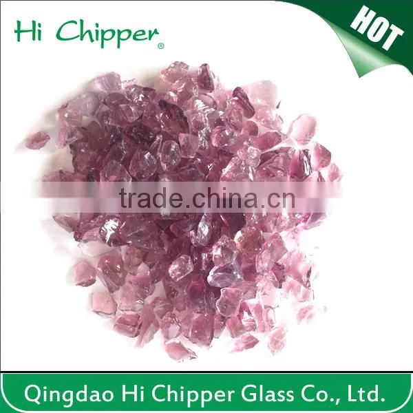 Black colored diamond shape glass gemstone for fire pit