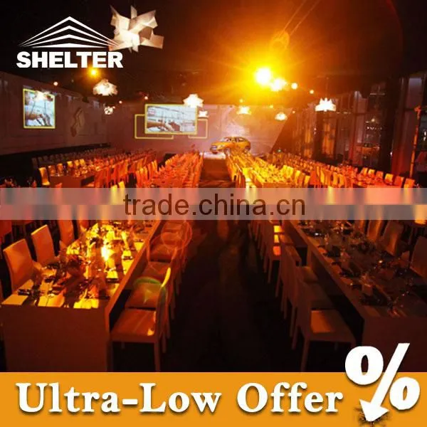 Giant flat roof marquee for car show event
