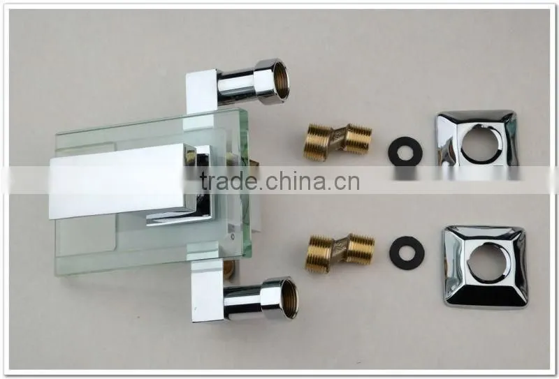 wall mounted glass waterfall shower faucet,bathtub mixer tap QH0818W
