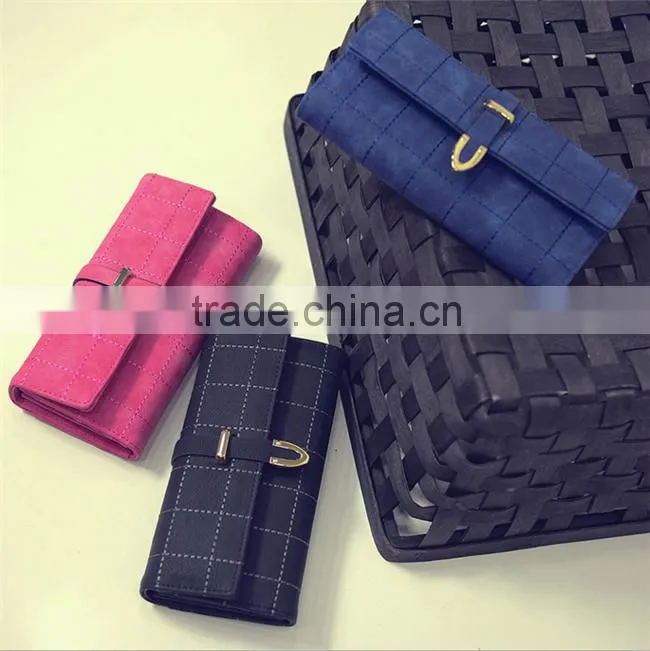 2016 new European and American retro matte folded wallet purse