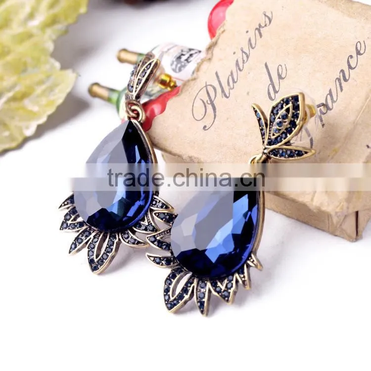 Waterdroplet mixcolor leaf shape vintage vintage earrings earrings