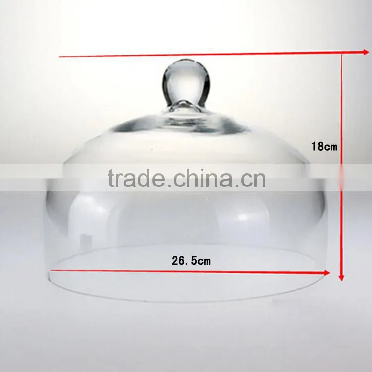 High quality glass cloche for cake/cream/cake/flower