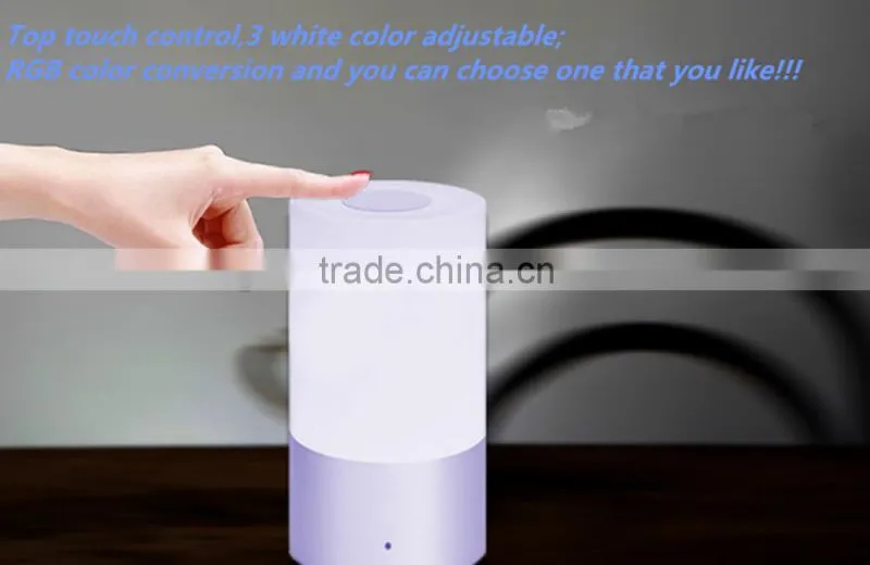 Led 3W bluetooth speaker lamp led 256 full color top touch control smart buletooth ABS lamp shade decorative led night light