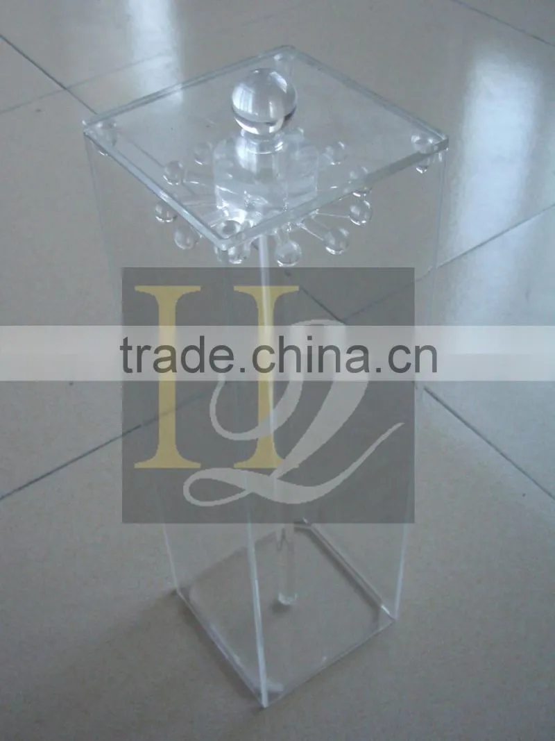 China supplier transparent acrylic necklace display holder with cover