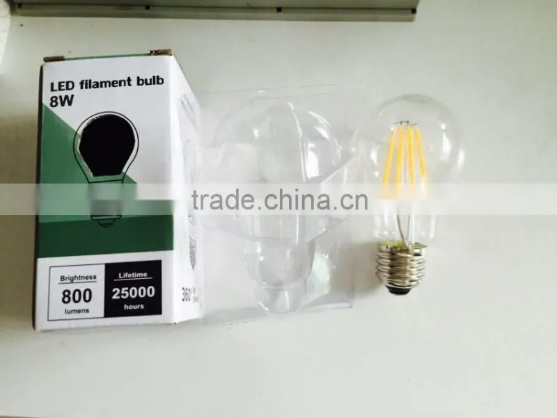 CE UL 230V 120V led filament bulb 8w