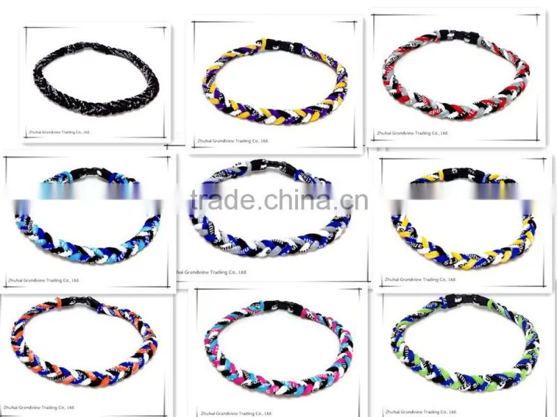 Cheap Fashion Triple Braided Ionic titanium necklace making