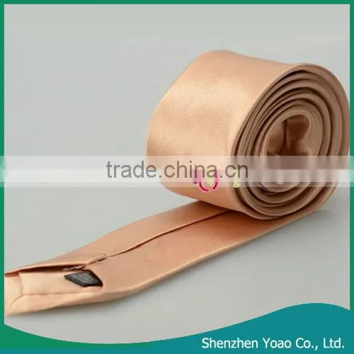 5 * 145cm Delicate Pure Color Mens Silk Ties Champagne