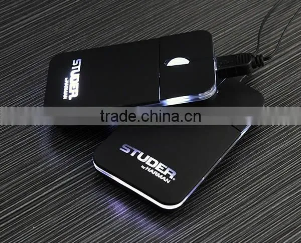 custom led logo wired pocket mouse gift items for office