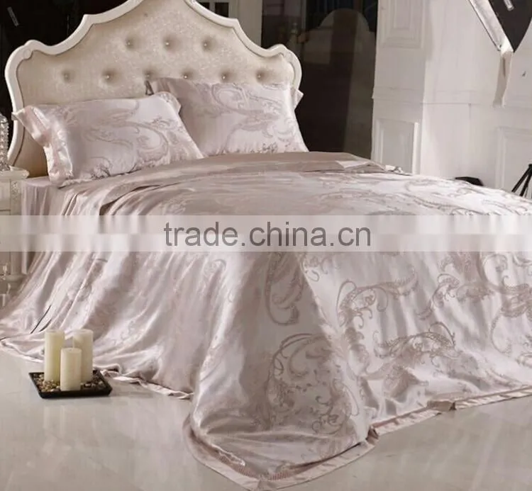 100% silk bedding set, elegant jacquard color