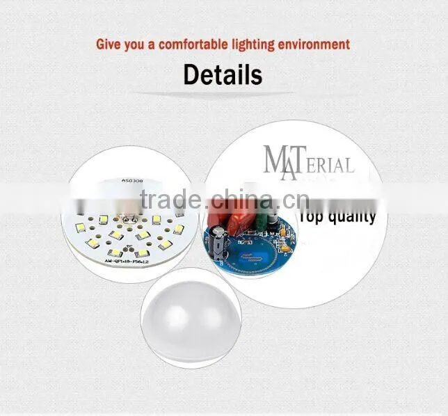 Microwave motion sensor led bulb light 7w led e27 base 2016 long life eco-friendly
