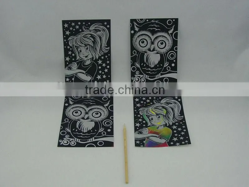 Black Front Multicolor Scratch-Art Paper Engraving art/Engraving card/Scrape foil/foil card MD11952