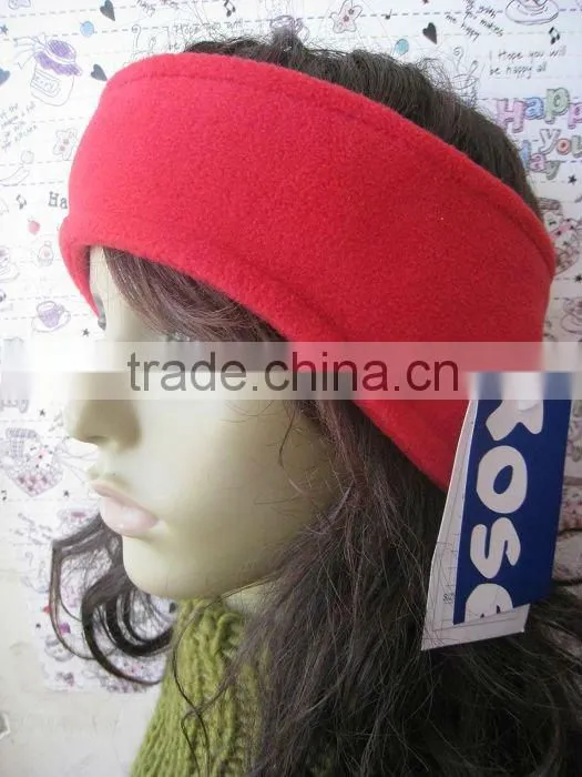 High Quality fashionable red Polar Fleece headband With Customer Logo