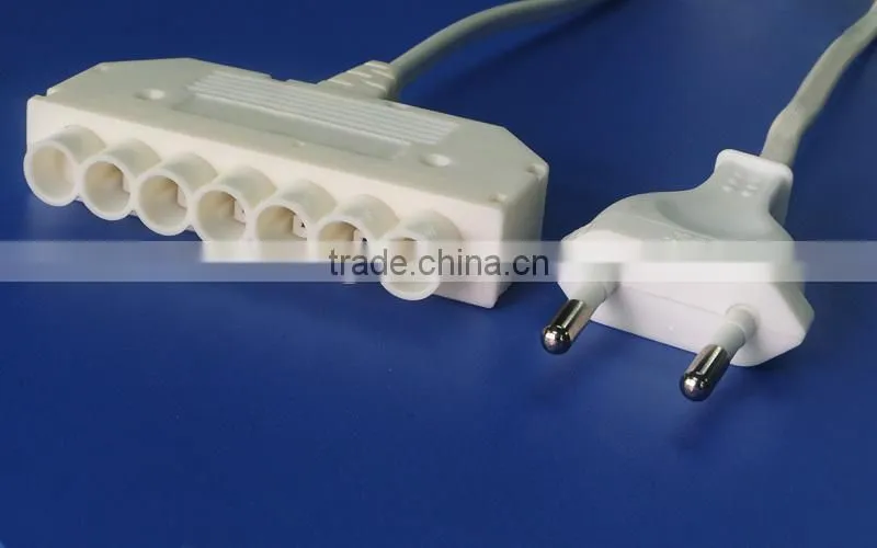uk 3 pin to europe 2 pin adaptor plug output led electrical 2 pin male plug cable connectors white with Euro socket