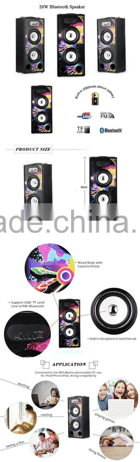 BBQ KBQ-164 20W 2000mAh Mini Portable Wireless Bluetooth Speaker