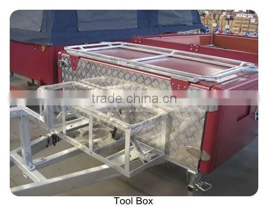 Glulam fast folding table for forward camping trailer