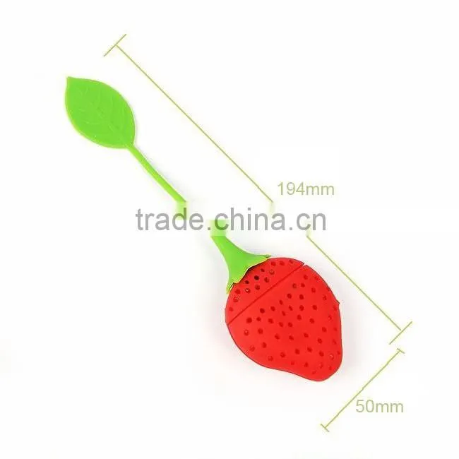 novel design silicone strawberry tea infuser