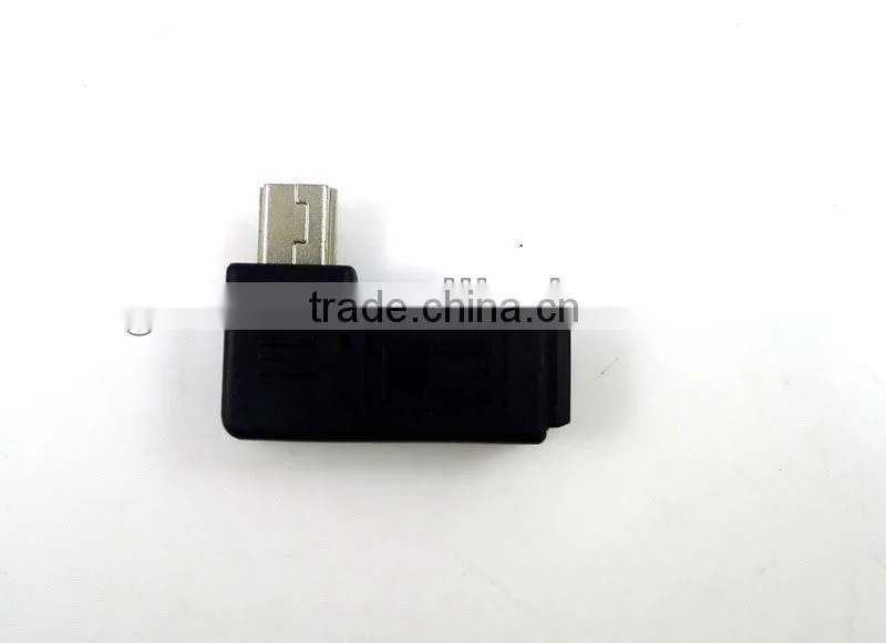 Mini USB 2.0 5P Male to Female M - F extension adapter 90 degree Left angled