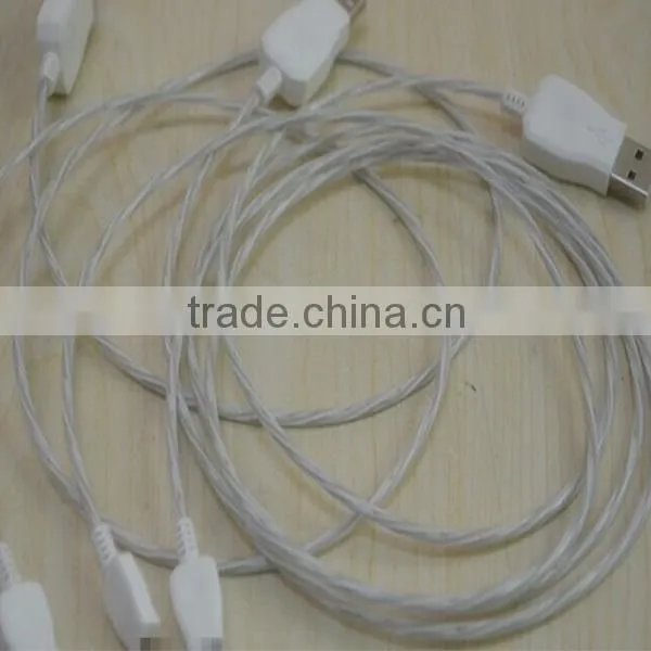 Colorful Flat Micro USB cable with LED light for iPhone