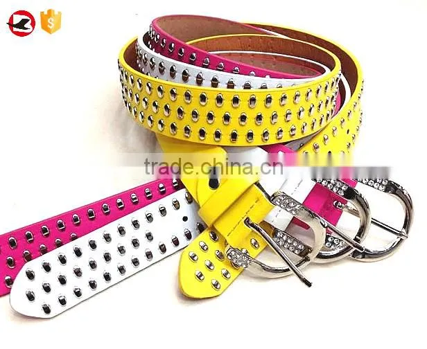 2015 Fashion Women Studded PU Belt Rhinestone belt