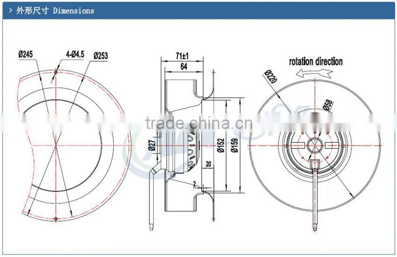 AC Backward Curved Centrifugal Fans