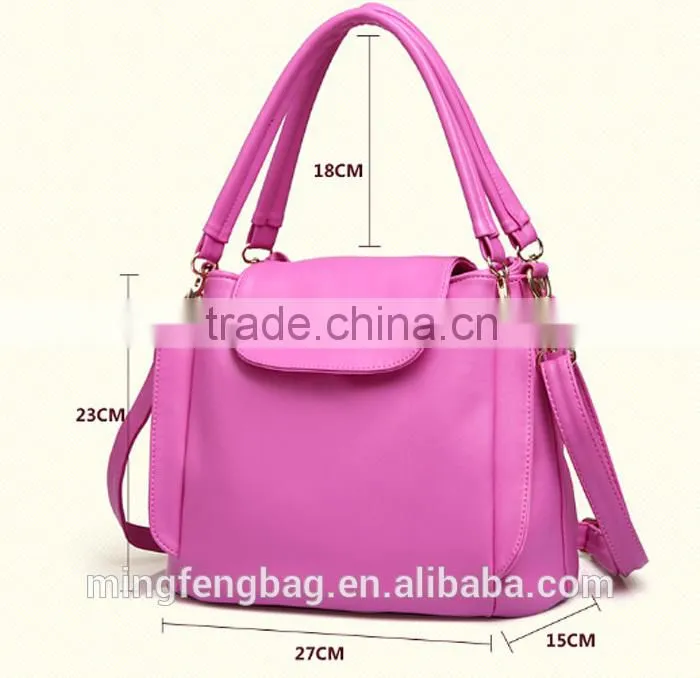 2015 New Fashionable Tote and Single Shoulder Leisure PU Lady Women Bag
