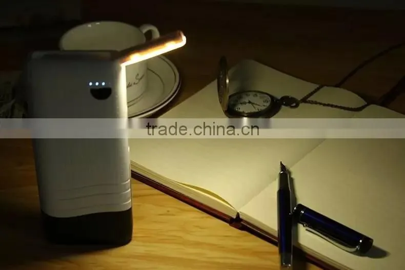 Portable power bank for smartphones 12000mAh fashionableTriple USB Out with Table Lamp