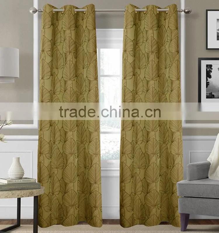 HLHT welcome ODM with a hole popular fashion jacquard curtain