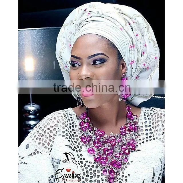 2016 big flower bridal wedding jewelry set/ african statement rhinestone jewelry set