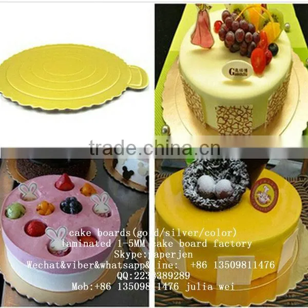 12mm Thickness round gold foil cake board for wholesale and retail trade