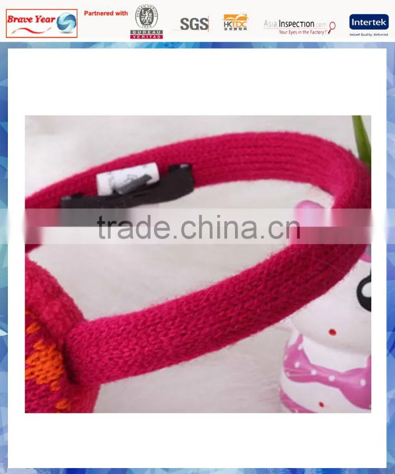 women fairisle knitted cheap earmuff with fleece lining